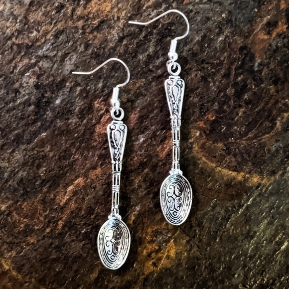 Hypoallergenic 925 Sterling Silver Earrings Spoons - Picture 5 of 6